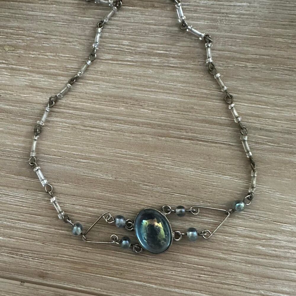 Y2K Iridescent Glass Cabochon Choker